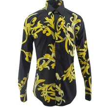 Новое поступление мужская Высококачественная Мужская рубашка с длинными рукавами Модные королевские креативные модели цифровой струйной печати хлопок Размер M L XL 2XL3XL