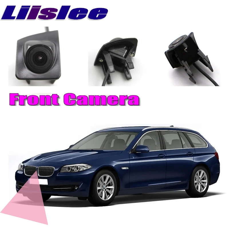 Передняя Автомобильная камера LiisLee для BMW 5 серии F10/F11/F07 2010- с капюшоном, сетка на переднюю решетку, камера с ручным управлением