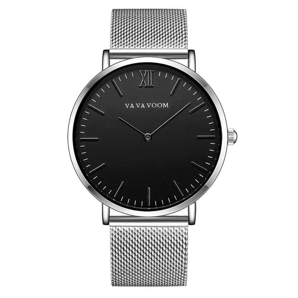 

Japan Quartz Movement Stainless Steel Mesh New Top Luxury Waterproof Men Ultra Thin Simple Wristwatch Fashion Casual Watches