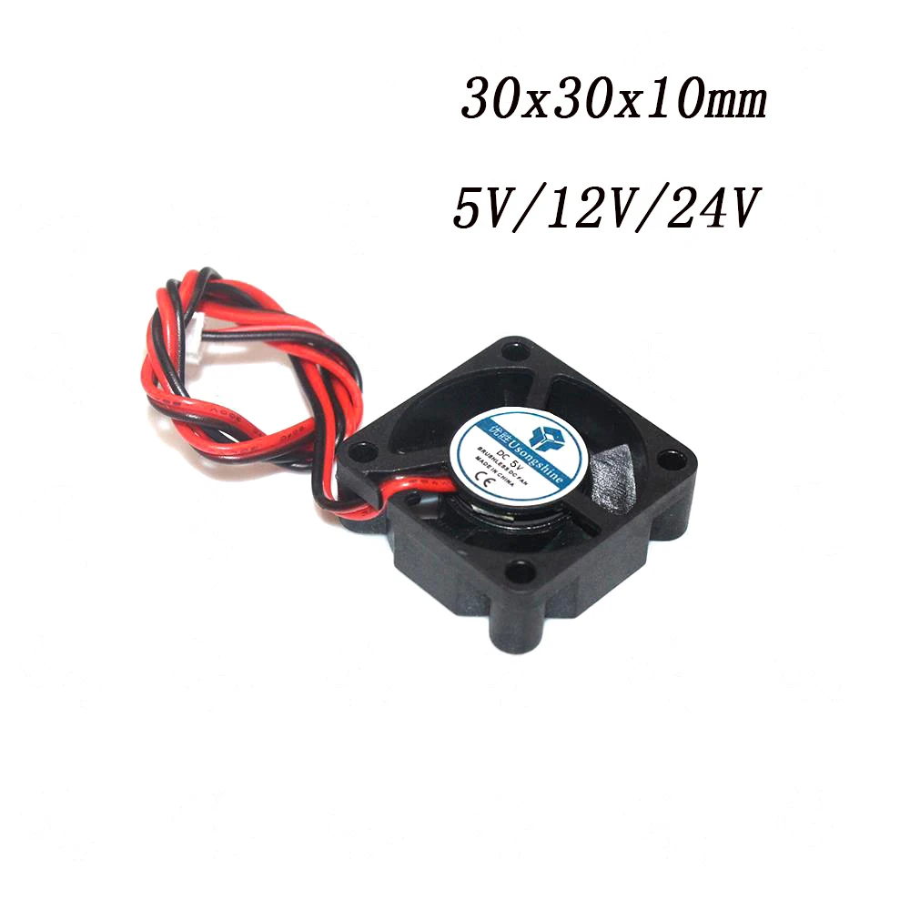 

3D Printer Parts DIY Reprap DC 5V 12V 24V 2Pin Mini Cooling Brushless 3010 Fan 30MM 30x30x10mm Small Exhaust Fan