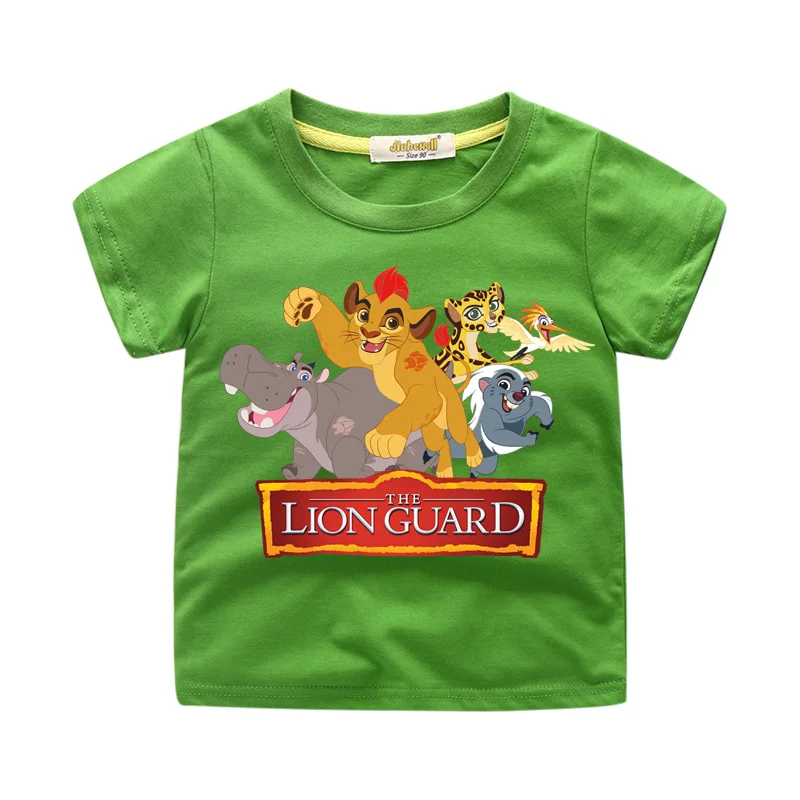 Футболки с принтом «Король Лев» для мальчиков футболка с короткими рукавами для девочек, детская хлопковая одежда летние футболки для маленьких детей, WJ211