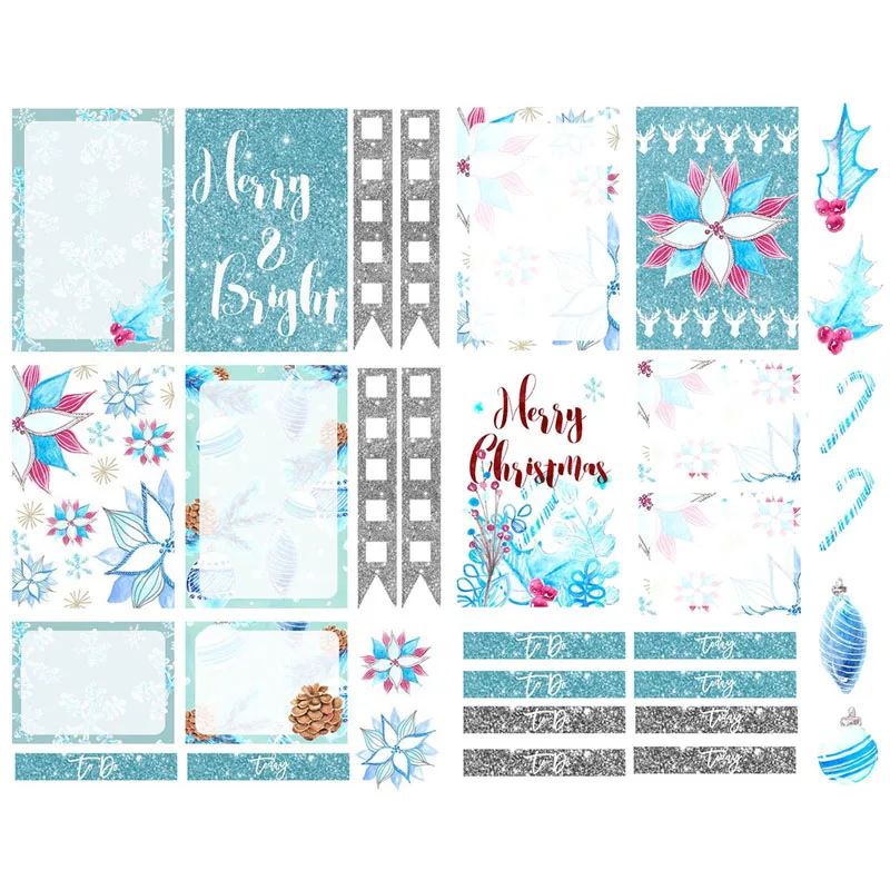

1 PCS Winter Snow Flakes Cosas Kawaii Precut Stickers Scrapbooking Stationery Washi Tape Set School Supplies