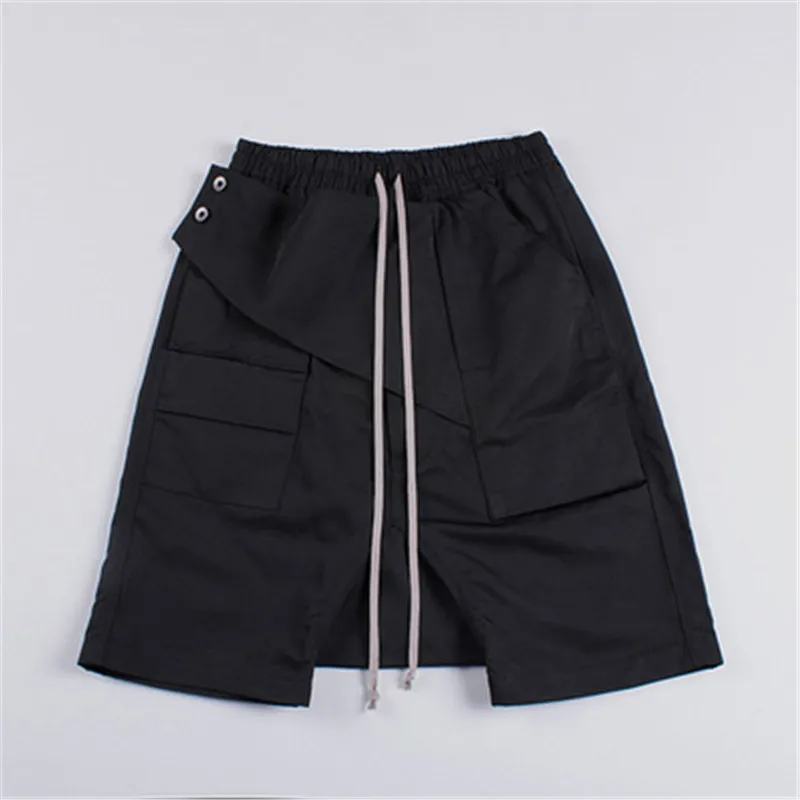 Для мужчин на шнуровке пляжный шорты темное время суток, в готическом стиле, Повседневное черные розовые шорты высокого уличный стиль в британском стиле свободные спортивные штаны