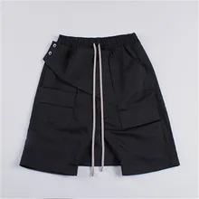 Для мужчин на шнуровке пляжный шорты темное время суток, в готическом стиле, Повседневное черные розовые шорты высокого уличный стиль в британском стиле свободные спортивные штаны