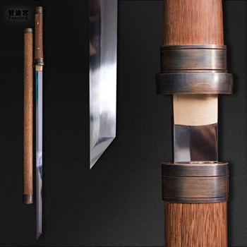 

Chinese Sword Rosewood Handle Saya High Carbon Steel Blade Tang Dynasty Jian Battle Knives Damascus Steel Chinese Sword Blade Ro