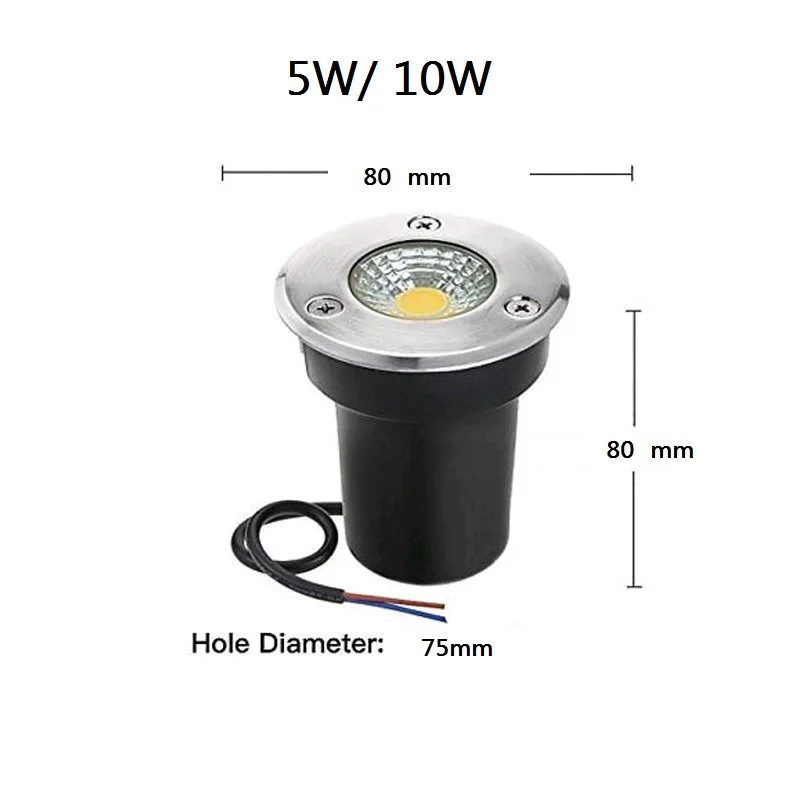 Светодиодный подземный свет DC12V/AC85-265V 5 Вт 10 Вт утопленный напольный уличный светильник COB садовое освещение для двора красный зеленый синий RGB