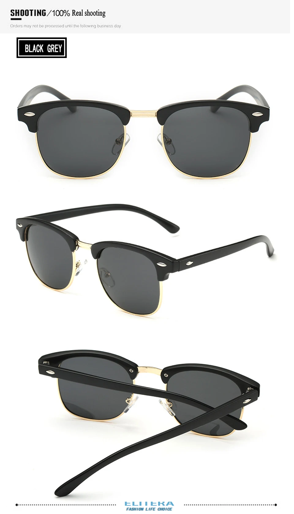 ELITERA полуоправа поляризованных солнцезащитных очков Для мужчин Для женщин UV400 Брендовая дизайнерская обувь классические металлические солнцезащитные очки девушкам