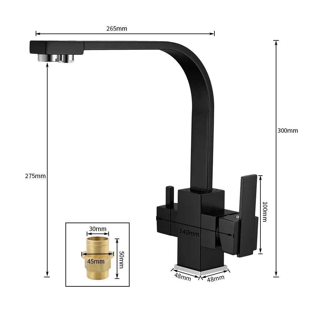  Kitchen Faucets Deck Mounted Mixer Tap 360 Degree Rotation with Water Purification Features Mixer T - 32875315209
