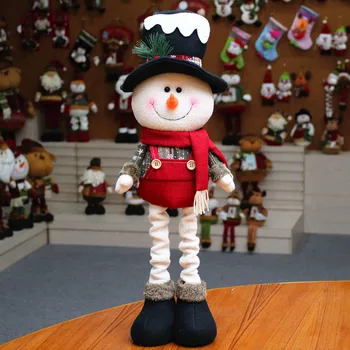 

Snowman Decotation Doll For Christmas Table Telescopic Ornaments For Xmas Decoration New Year Party Supplies 2pc kerst decoratie