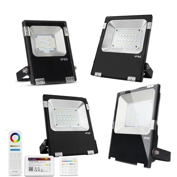 

Mi Light LED Outdoor Floodlights 10W 20W 30W 50W Spotlight RGB CCT WIFI RF Remote RGBW waterproof LED outdoor lighting AC86-265V