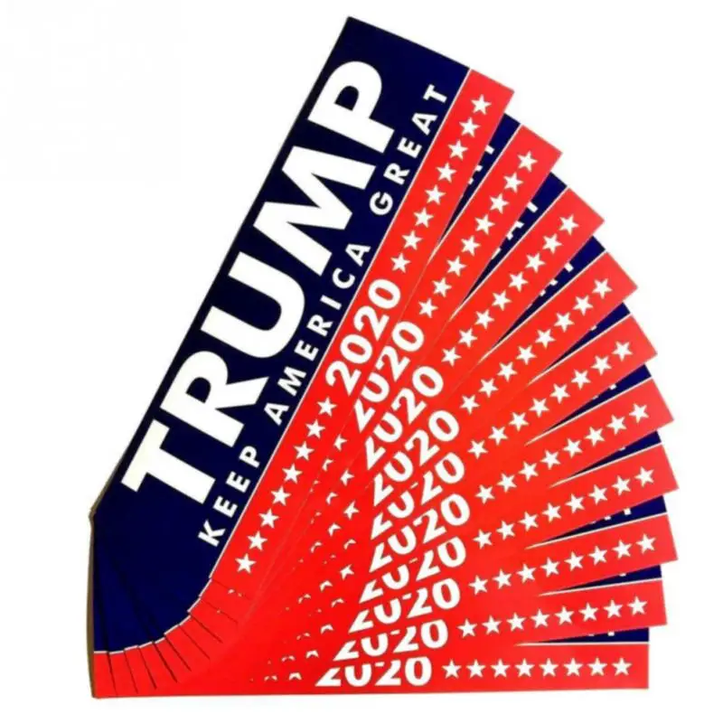 

10pcs Car Stickers Donald Trump DIY PVC Car Sticker PVC Car Accessories For President 2020 Bumper Exterior