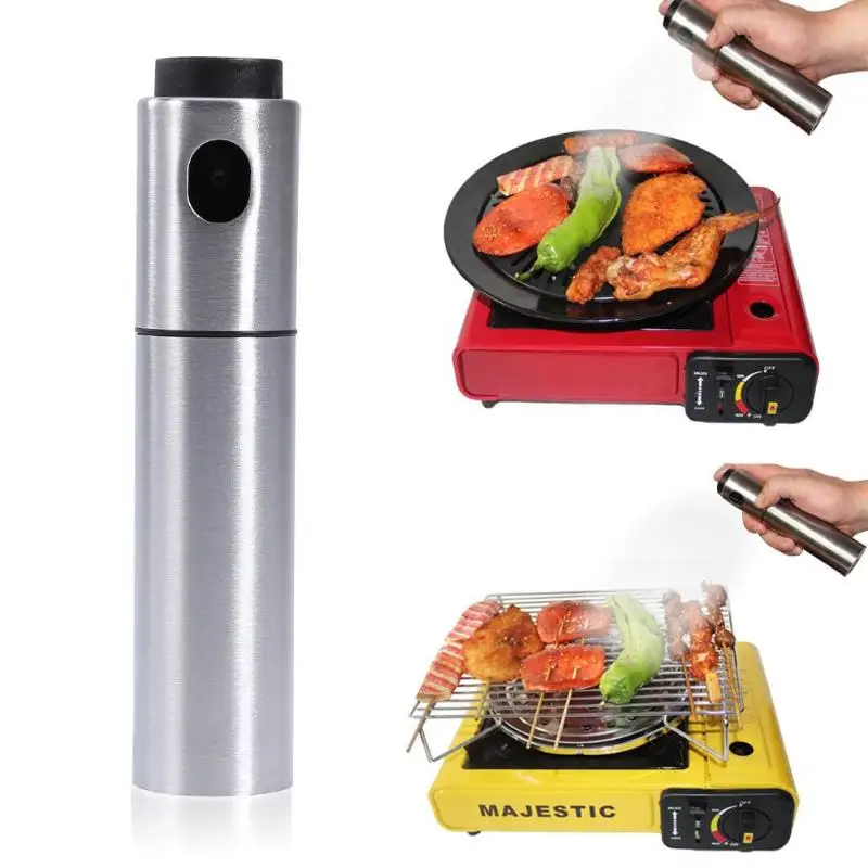 

135ml Pepper Spray Vinegar Oil Spray Bottle Stainless Steel Olive Pump Spraying Oil Dispenser Cooking Tools Kitchen Accessories