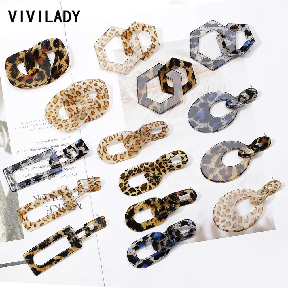 

VIVILADY New Hyperbole Geometric Women Acrylic Drop Earrings Square New Sale Water Droplets Shape Lady Acetic Acid Jewelry Gift