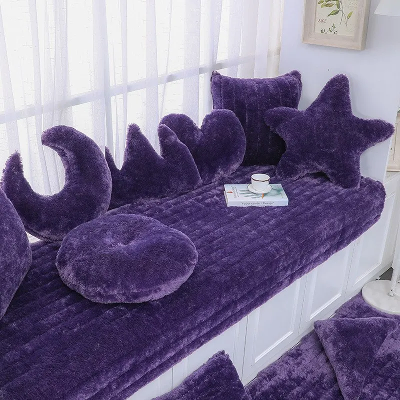 Soft Plush carpet Cloakroom Rug Bay Window/Balcony Fluffy Rug Sofa Cushion Carpet Living Room Home Decor Bedroom Carpet - Цвет: Purple