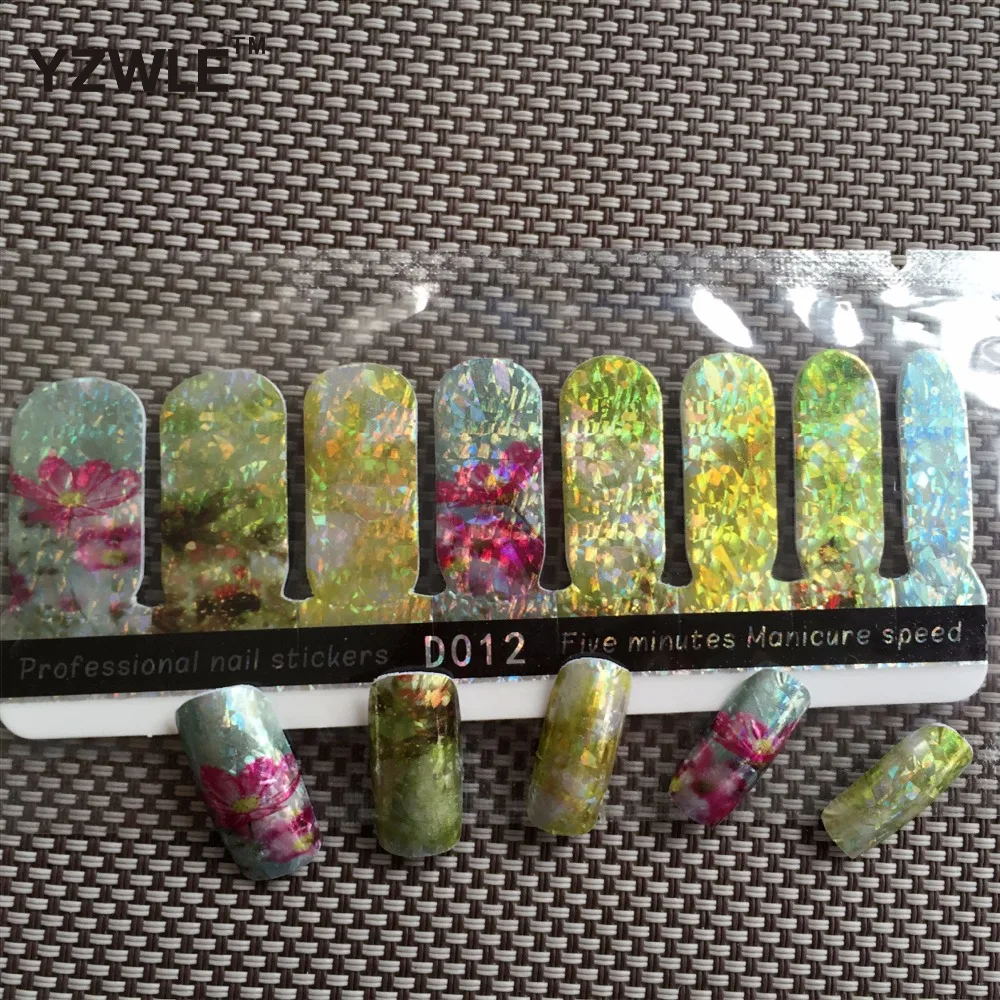 

YWK 1 Sheet DIY Five Minutes Manicure Speed Thin Decals Laser Design Sticky Stickers For Christmas Nail Art (YZW-D012)