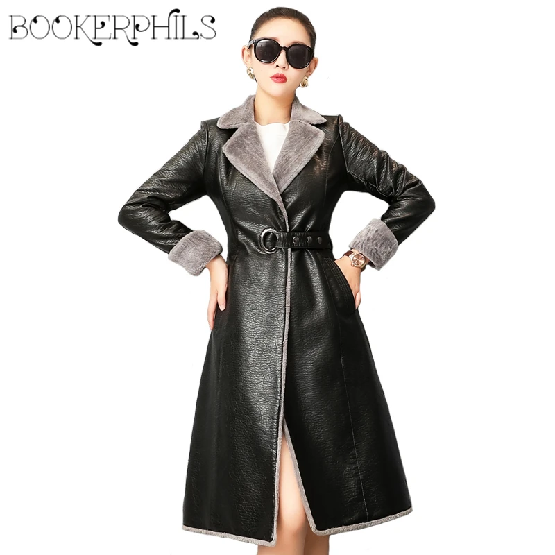 

Fashion Women Leather Jacket Winter Autumn 2019 Plus Size 4XL Fur Jacket High Quality Leather Coat Female Outwear Windbreaker