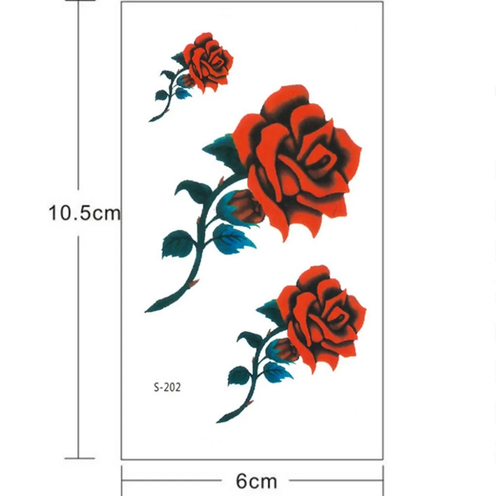 Fashoion женские цветы татуировки переводные поддельные 3D боди-арт татуировки шеи руки рукава розы временные татуировки наклейки Новинка 3,21