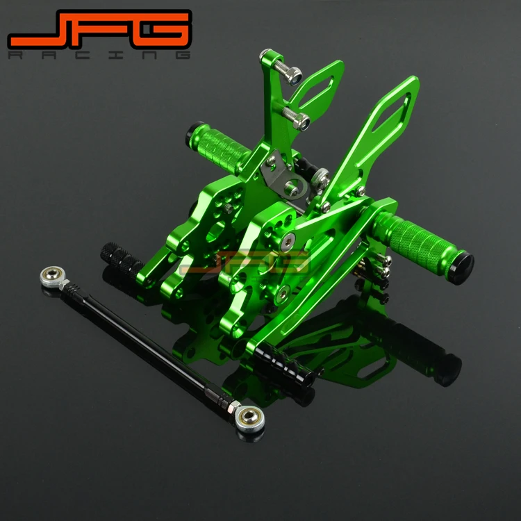 Мотоцикла с ЧПУ Регулируемая подножки Rearset подножки педали отдыхает для Kawasaki ZX10R на ZX-10r с 2004-2005 2004 2005 Мотоцикла с ЧПУ Регулируемая подножки Rearset подножки педали отдыхает для Kawasaki ZX10R на ZX-10r с 2004-2005 2004 2005