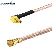 Superbat MMCX Мужской правый угол к U. FL/ipx женский IPX коаксиальный Соединительный кабель RG178 15 см для мини-pci компонентов беспроводной