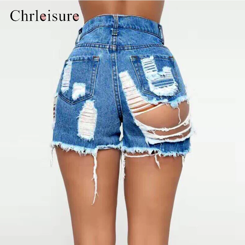 Chrleisure High Waist Jeans Woman Denim Streetwear Skinny Ladies Ripped Jeans Short Distressed Push Up Fashion Nova Jeans