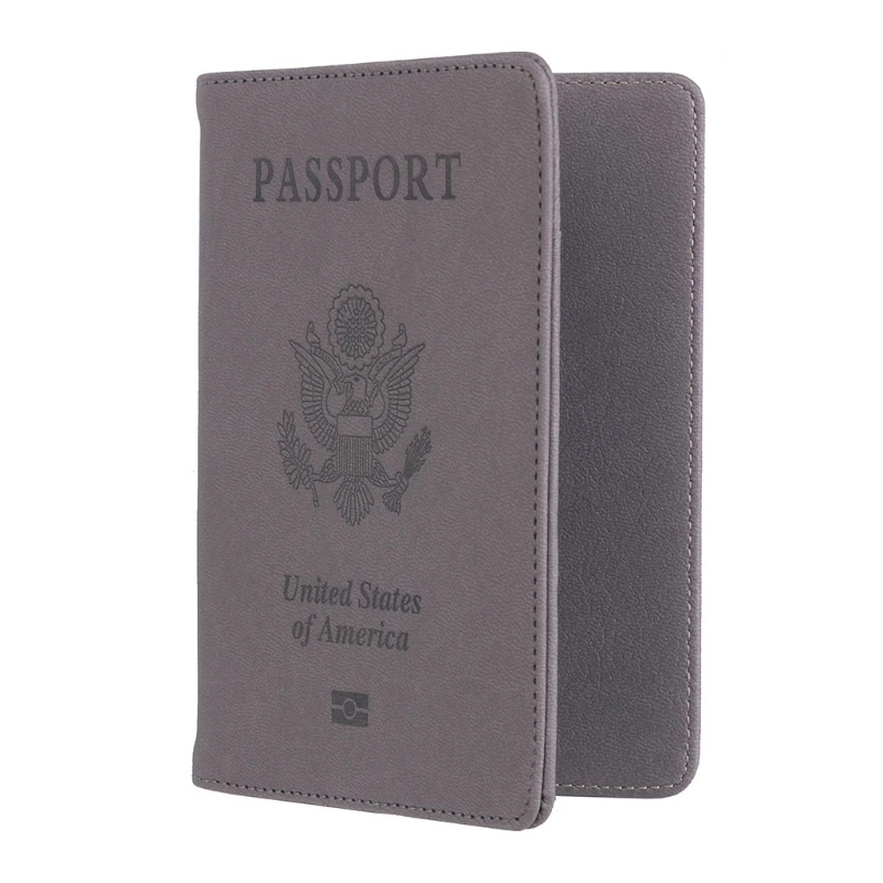 

RFID Men's Credit Card Badges Holder Leather Passport Wallets ID Cover Case