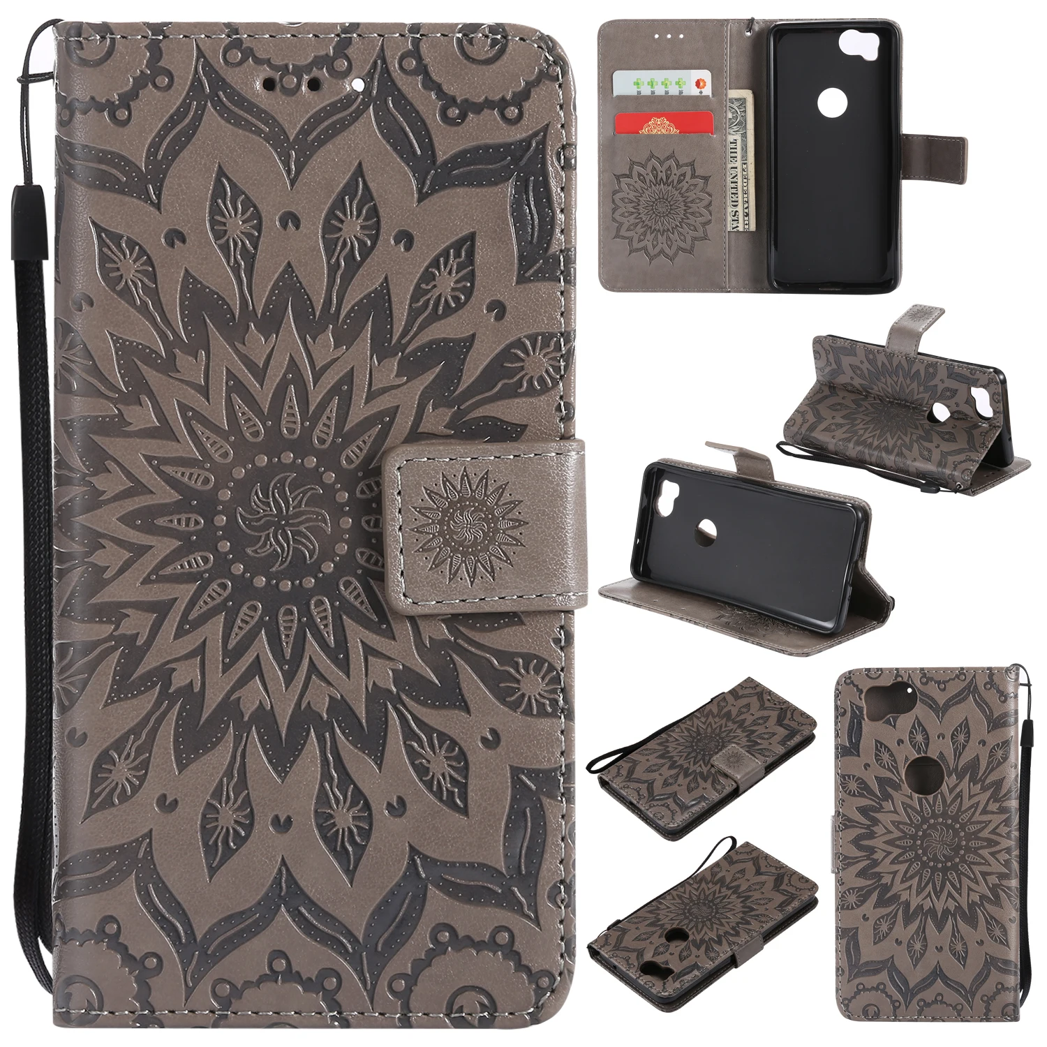 For Google Pixel XL /2 3D Patterned Premium PU Leather Shockproof Wallet Flip Card Cash Slots Magnetic Clasp Case Cover | Мобильные