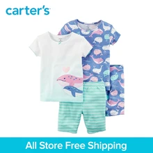 kids clothing Girl Summer Whale Snug Fit Cotton Pajamas Carter