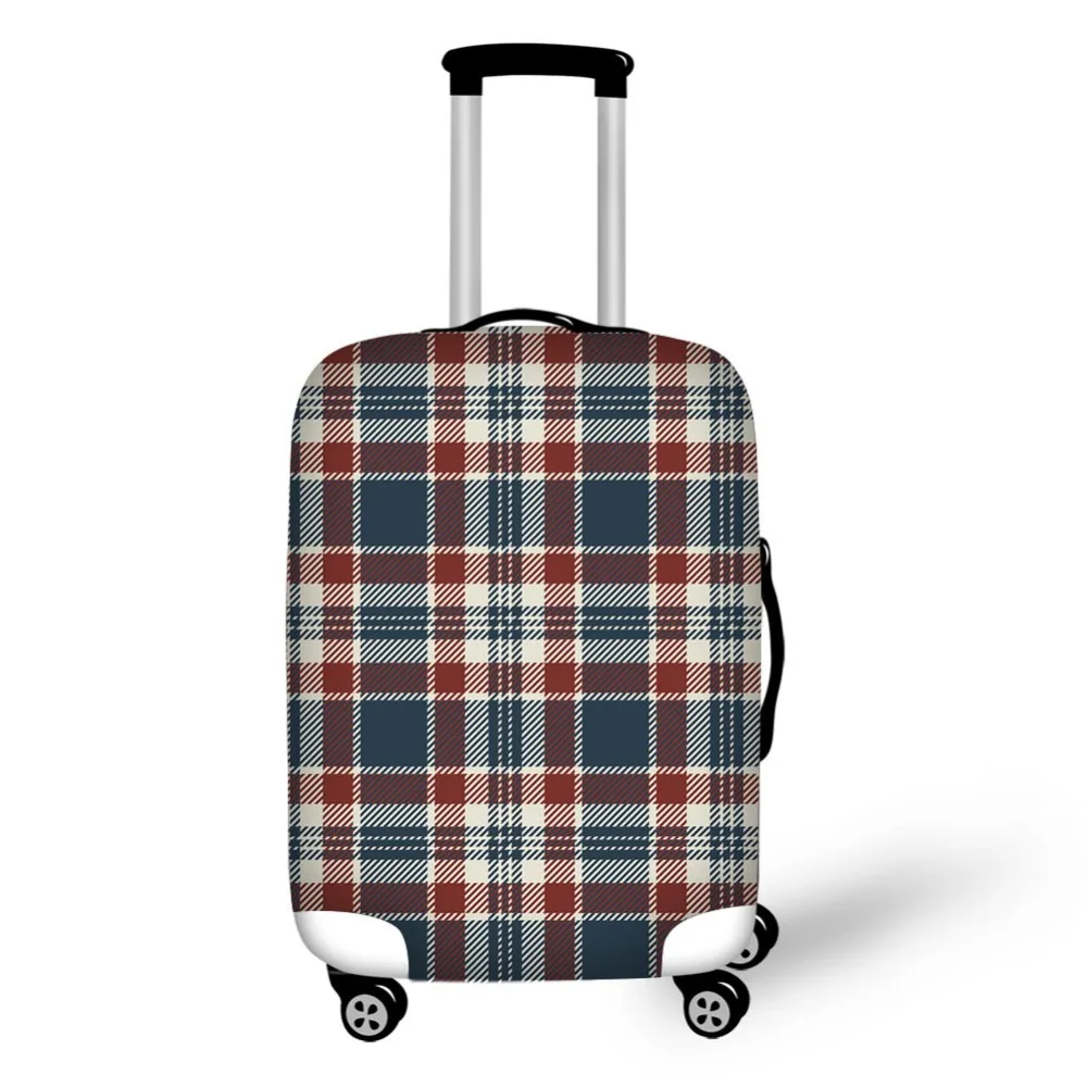 colorful checked design print luggage cover high elastic fabric covers