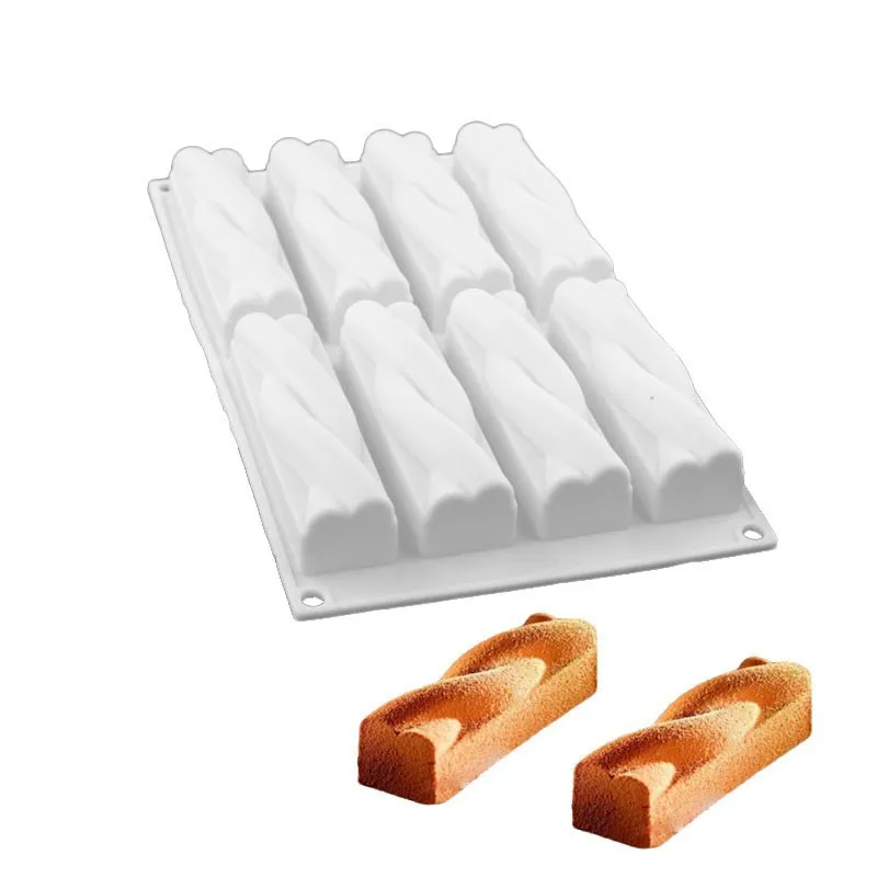 

Twist Shape Chocolate Ice creams Silicone Molds Cake Decorating Tools Twinkie Muffin Brownie Roll Dessert Bakeware Mold