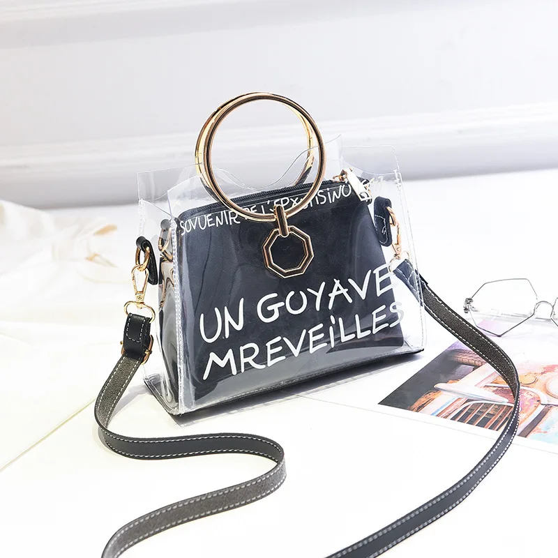 

New 2019 for Summer PVC Transparent Bags Women Shoulder Bags Small Flap PU Leather Crossbody Bags For Women Handbags