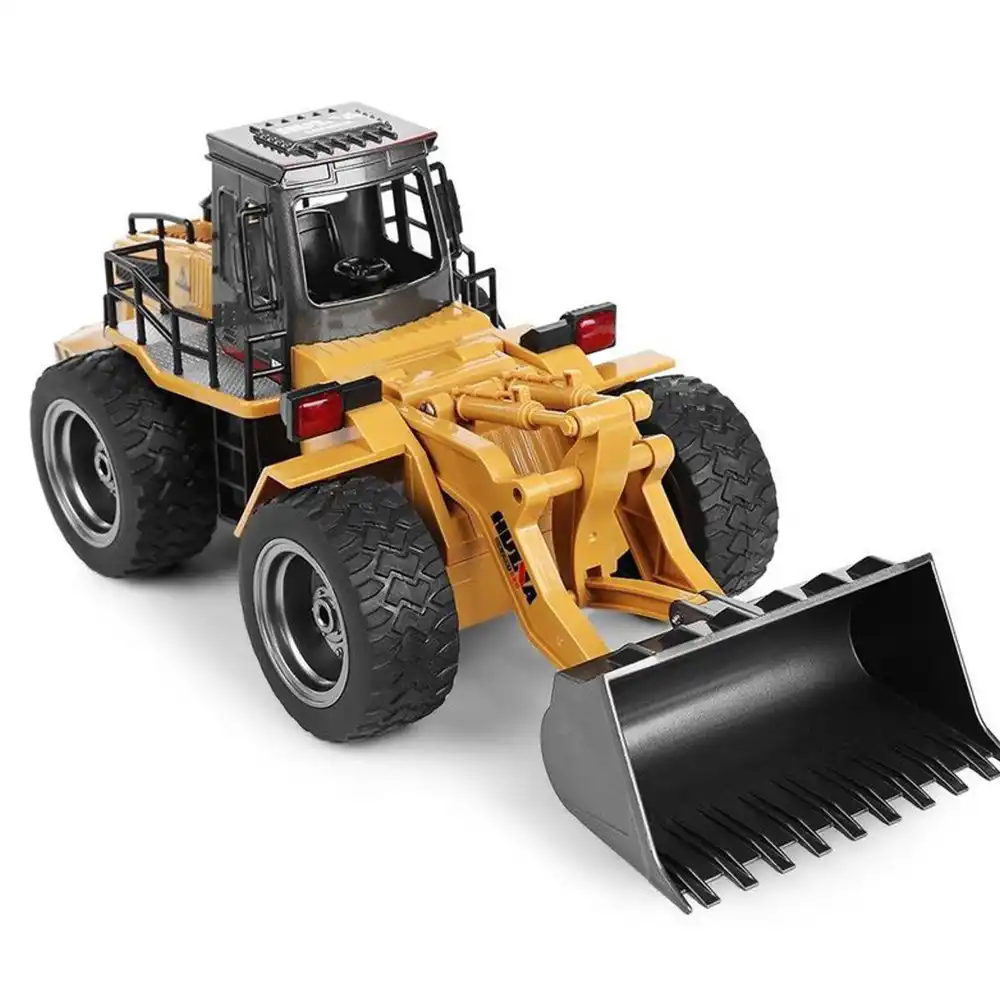 HUINA TOYS 1583 1/14 10CH Сплав RC бульдозер грузовик с фронтальным погрузчиком Инженерная строительная машина игрушка RTR RC модель - изображение