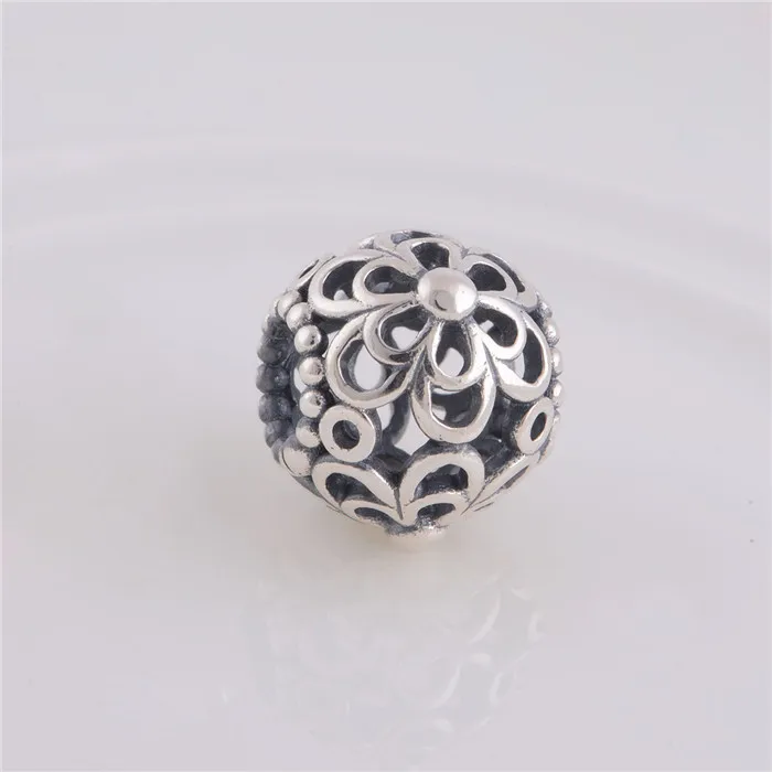 

New Arrived European Jewelry Openwork Flowers Linked Ball Beads Authentic 925 Sterling Silver Charm Bead Fits Pandora Bracelet