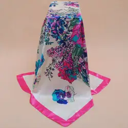 90*90 см роскошный бренд женский саржевый шелковый шарф с буквенной цепочкой квадратные шарфы с принтом обертывания модный хиджаб