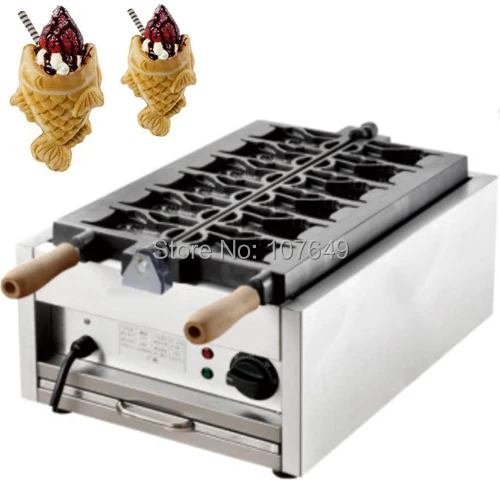 

110V 220V Commercial Use Electric Ice Cream Taiyaki Fish Waffle Maker Iron Machine Baker