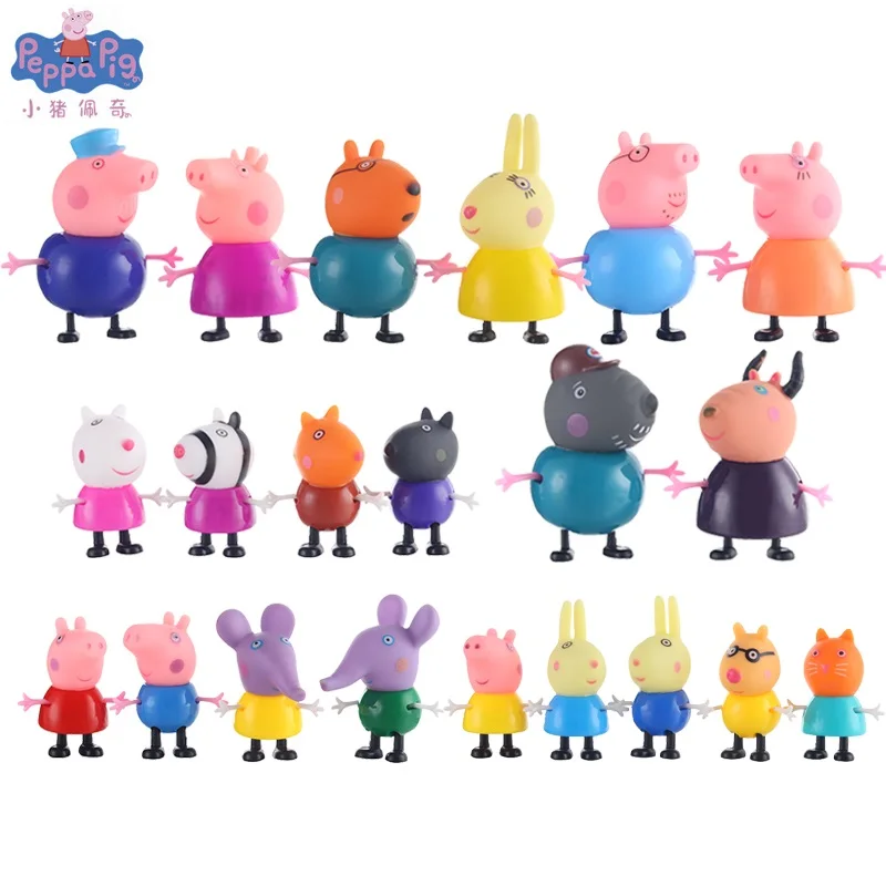 

Peppa Pig George Guinea Family Friend Pack Dad Mom Action Figure Original Pelucia Anime Toys Children's Christmas Gift