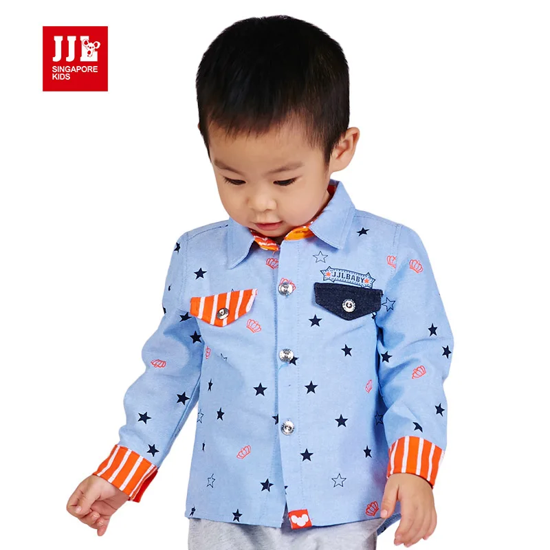 babys boys cartoon star blouses kids long sleeve fashion shirts cotton