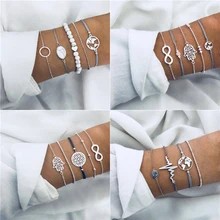 ZORCVENS, классический браслет со стрелками, круглый кристалл, многослойный, регулируемый, открытый, набор, для женщин, модные, вечерние, ювелирные изделия, несколько стилей