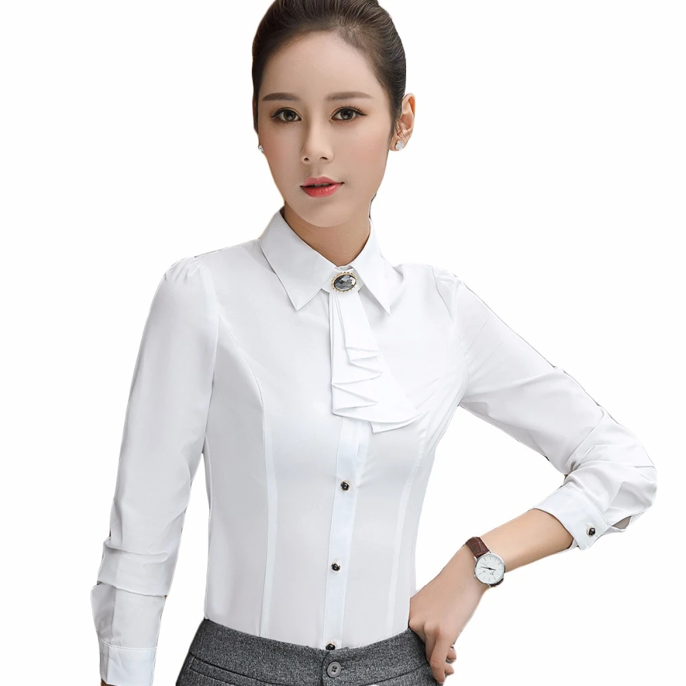 Blusa Formal para mujer, Blusa de manga larga a la moda de otoño 2018, blusas de estilo coreano ropa de oficina, camisas con diseño talla S 4XL|blouse fashion|designer blousefashion
