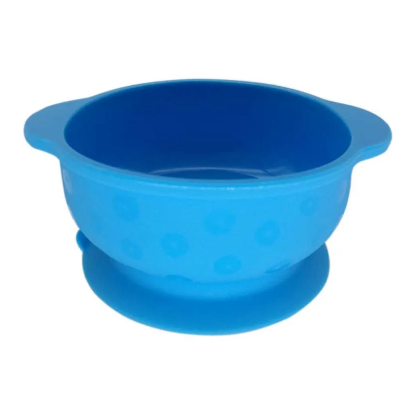 Детская тарелка силиконовая миска с присоской силиконовая тарелка для еды, поднос для малыша - Цвет: Blue Bowl
