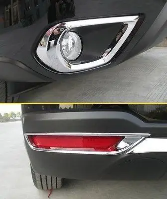 

Triple Chrome Front + Rear Fog Light Lamp Cover Trim FOR 2014 Subaru Forester