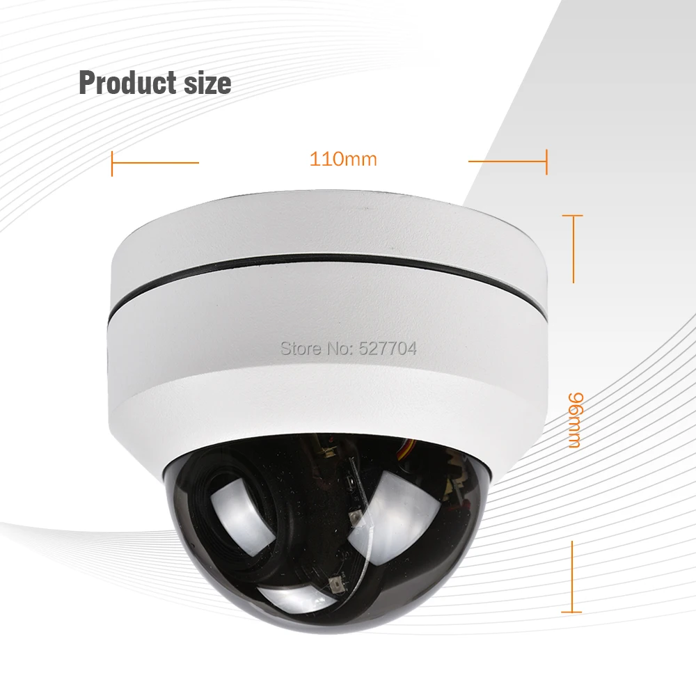 Купольная PTZ камера для систем видеонаблюдения HD IP 1080P 2 МП 8 ~ 12 мм 4 кратный зум