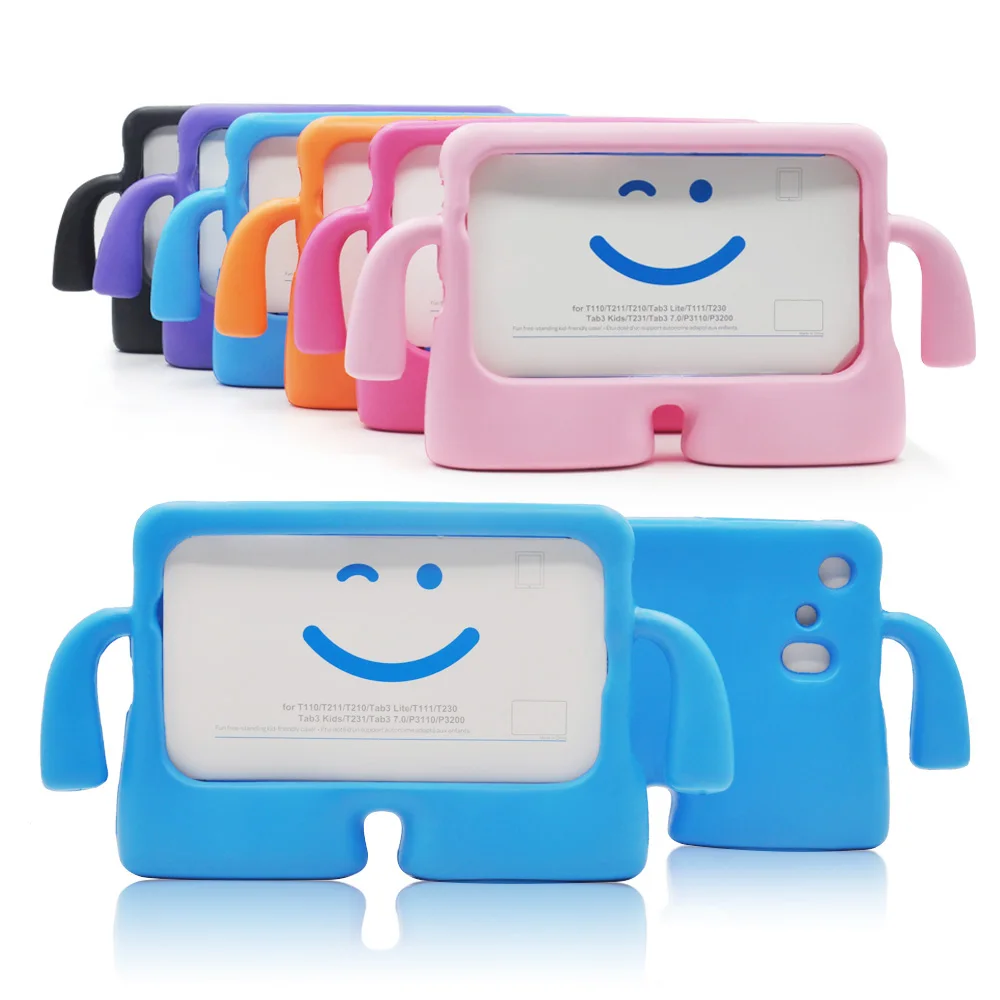 50PCS/Lot 7 inch Children Tablet Case EVA Silicone Case Cover for Samsung Galaxy Tab 3 4 Shockproof T210 T230 T235 T110