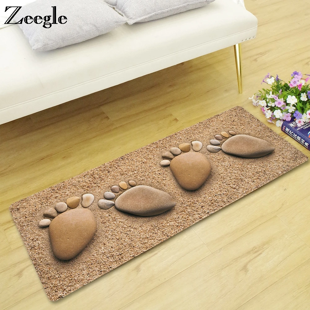 Zeegle Beach Floor Carpet Long Kitchen Carpets Welcome Mat Bathroom Doormat House Decor Rug for Living Room Anti-Slip Soft Mats