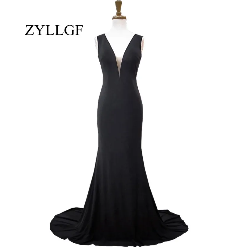 ZYLLGF Русалка сексуальное нижнее белье с глубоким v-образным вырезом спандекс Платье черного цвета для вечернее пол Длина длинные
