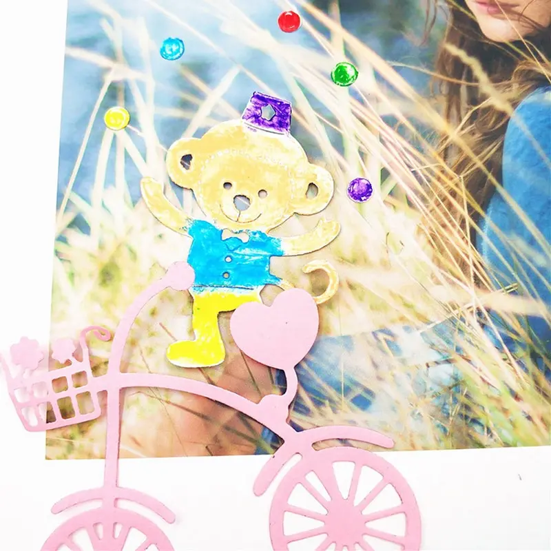 6.2*4.5cm ircus Monkey Metal Cutting Dies Stencil  For DIY Knife Mould Scrapbooking Dies Card Photo Album Decoration Craft