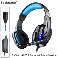 KOTION EACH G9000 USB 7.1 Surround Sound Version Game Gaming Headphone Computer Headset Luminous Earphone PC Headband With Mic kotion each g3100 3 5mm adjustable usb gaming headset