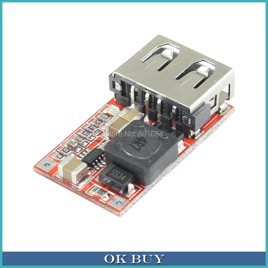 

10PCS/LOT DC Buck Converter 6-24V 12V Step-down to 5V 3A USB Charger Small Size Power Supply Module For IPhone Android etc