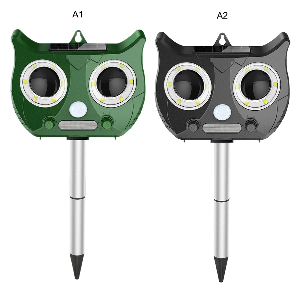 

Outdoor Ultrasonic Solar Pest Repeller LED flash Animal Pest Mouse Repeller Garden Bird Cat Dog Fox Repellent Keep Animals Away