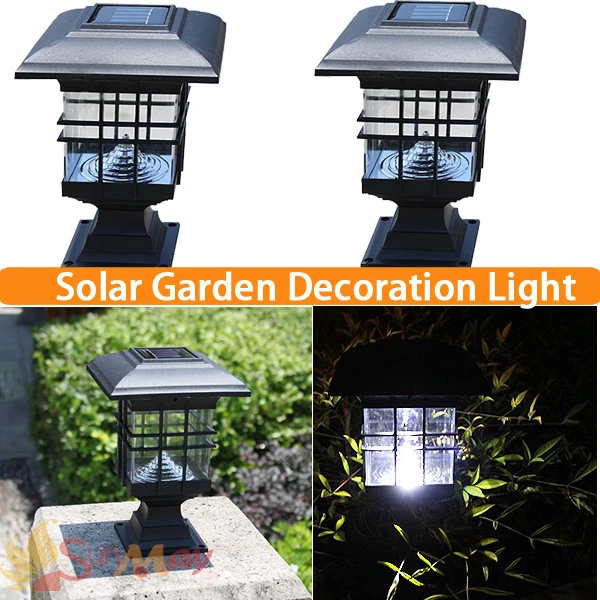 Solar Post Cap Lamp Led Landscape Light Waterproof Ip44 Black Solar Post Cap Lamp Led Landscape Light Waterproof Ip44 Black Plastic Outdoor Garden Lawn Pillar Bollard In Lighting From