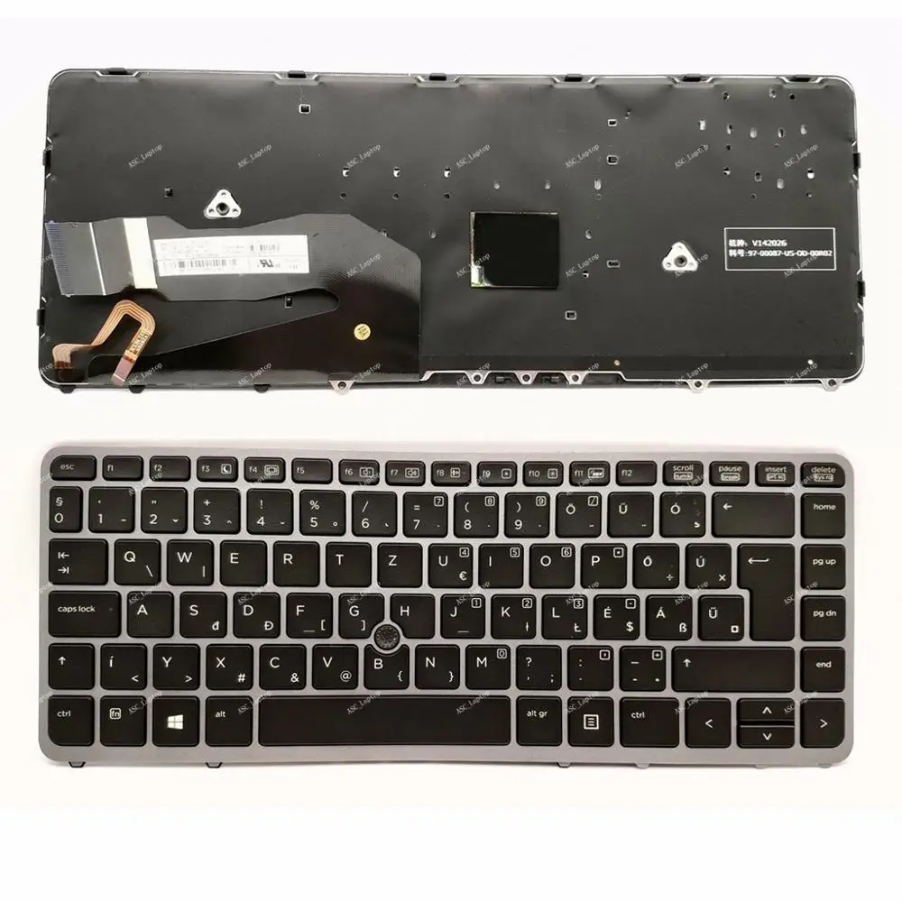 Новая HU Венгерская Клавиатура для ноутбука HP Zbook 14/14 G2/15u G2 серебряная рамка черная